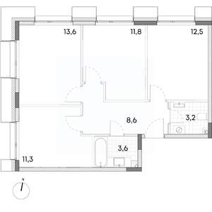 3-к квартира, вторичка, 65м2, 2/7 этаж
