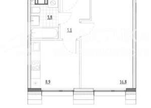 1-к квартира, вторичка, 33м2, 4/8 этаж