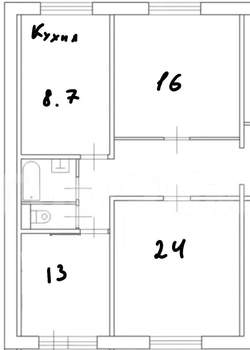 3-к квартира, вторичка, 76м2, 1/14 этаж