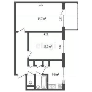 2-к квартира, вторичка, 47м2, 1/9 этаж