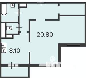 1-к квартира, вторичка, 44м2, 2/9 этаж