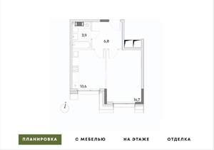 1-к квартира, вторичка, 36м2, 7/7 этаж