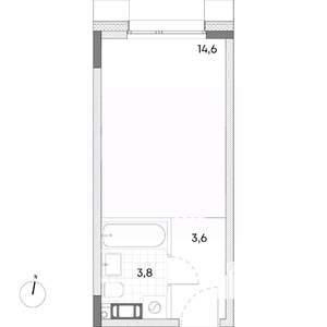 Студия квартира, вторичка, 22м2, 7/7 этаж