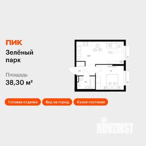 1-к квартира, вторичка, 38м2, 10/21 этаж