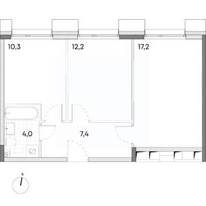 2-к квартира, вторичка, 51м2, 2/7 этаж