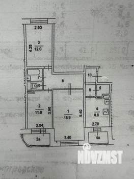 3-к квартира, вторичка, 68м2, 4/12 этаж