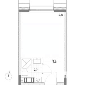 Студия квартира, строящийся дом, 19м2, 7/7 этаж