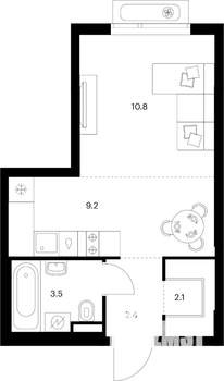 Студия квартира, вторичка, 28м2, 8/21 этаж