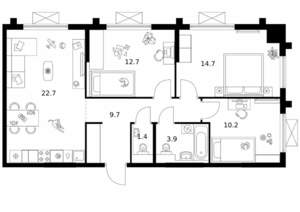 3-к квартира, вторичка, 75м2, 10/21 этаж
