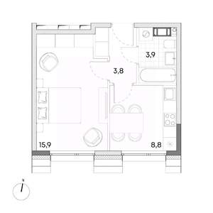 1-к квартира, вторичка, 32м2, 7/7 этаж