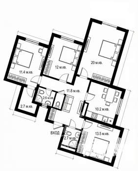 4-к квартира, вторичка, 88м2, 3/25 этаж