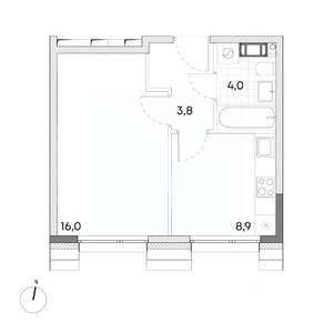 1-к квартира, вторичка, 33м2, 6/7 этаж
