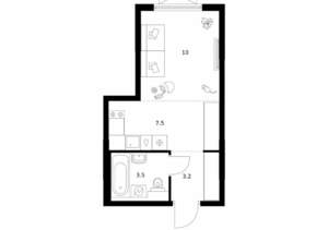 Студия квартира, вторичка, 24м2, 20/25 этаж