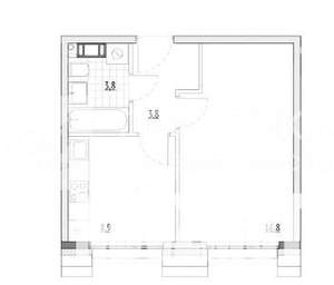 1-к квартира, вторичка, 33м2, 4/8 этаж