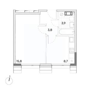 1-к квартира, вторичка, 32м2, 4/7 этаж