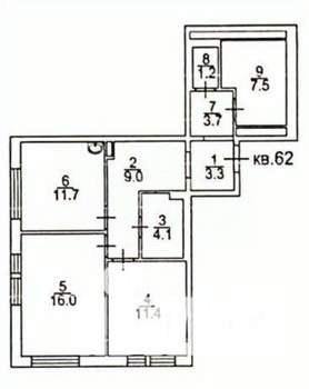2-к квартира, вторичка, 68м2, 7/18 этаж