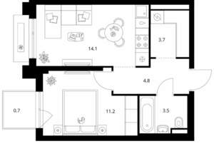 1-к квартира, вторичка, 38м2, 10/13 этаж