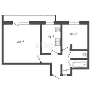 2-к квартира, вторичка, 52м2, 11/12 этаж