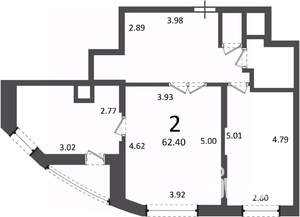 2-к квартира, вторичка, 62м2, 8/19 этаж