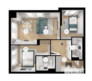 2-к квартира, вторичка, 54м2, 25/25 этаж