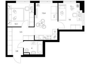 2-к квартира, вторичка, 47м2, 11/13 этаж
