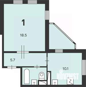 1-к квартира, вторичка, 38м2, 10/15 этаж