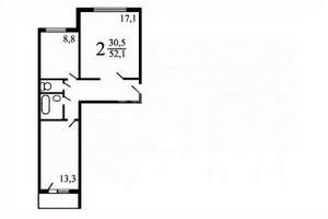 2-к квартира, вторичка, 52м2, 14/14 этаж