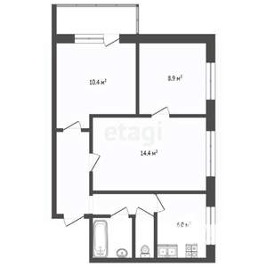 3-к квартира, вторичка, 50м2, 7/9 этаж