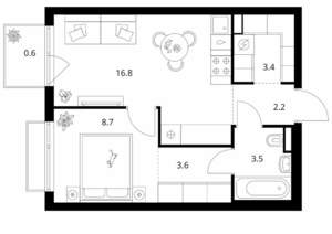 1-к квартира, вторичка, 39м2, 3/14 этаж