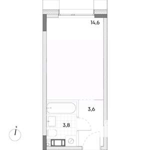 Студия квартира, строящийся дом, 22м2, 7/7 этаж