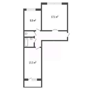 2-к квартира, вторичка, 53м2, 10/14 этаж