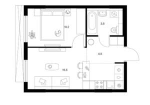 1-к квартира, вторичка, 34м2, 9/11 этаж