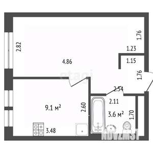 1-к квартира, вторичка, 32м2, 13/25 этаж