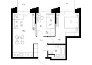 2-к квартира, вторичка, 52м2, 8/28 этаж