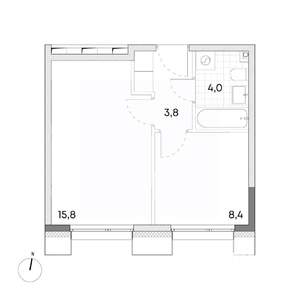 1-к квартира, вторичка, 32м2, 2/7 этаж