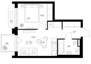 1-к квартира, вторичка, 33м2, 6/24 этаж