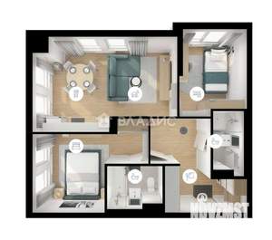 2-к квартира, вторичка, 54м2, 25/25 этаж