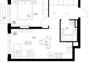1-к квартира, вторичка, 39м2, 11/28 этаж