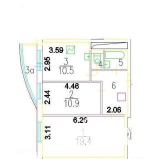 2-к квартира, вторичка, 52м2, 12/17 этаж