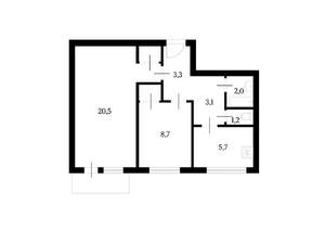 2-к квартира, вторичка, 45м2, 4/14 этаж