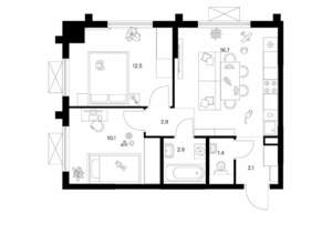 2-к квартира, вторичка, 49м2, 20/25 этаж