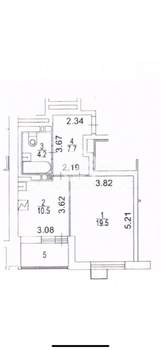 1-к квартира, вторичка, 42м2, 8/22 этаж