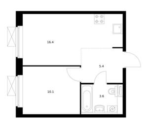 1-к квартира, вторичка, 36м2, 22/25 этаж