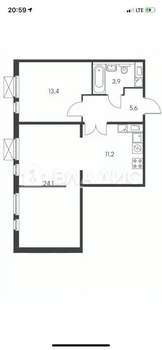 2-к квартира, вторичка, 58м2, 3/10 этаж