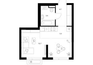 Студия квартира, вторичка, 30м2, 5/21 этаж