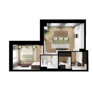 1-к квартира, вторичка, 43м2, 21/25 этаж