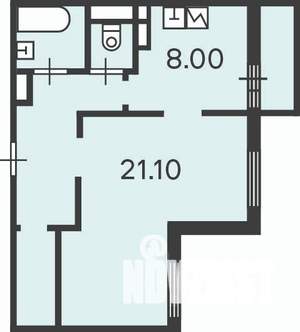 1-к квартира, вторичка, 44м2, 2/9 этаж
