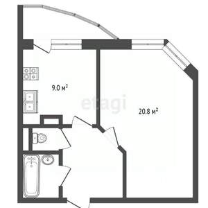 1-к квартира, вторичка, 41м2, 6/16 этаж