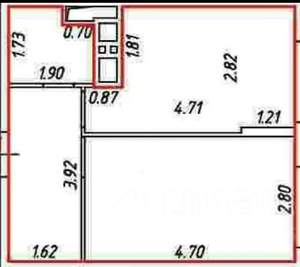 1-к квартира, вторичка, 34м2, 7/18 этаж