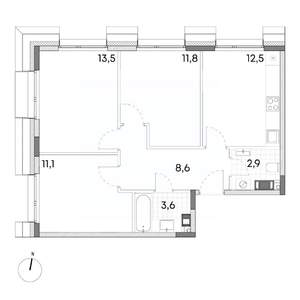 1-к квартира, строящийся дом, 36м2, 4/7 этаж